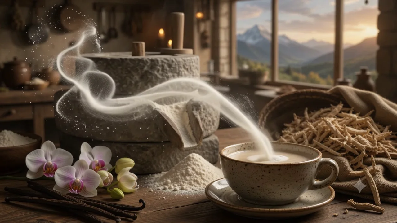 Pure Turkish salep, presented with origin-first product information.